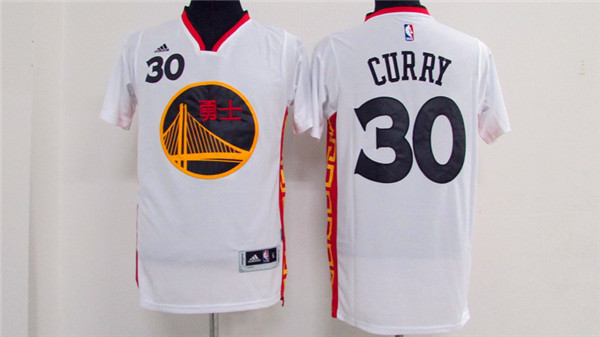 2017 NBA Golden State Warriors #30 Stephen Curry Chinese white Jerseys